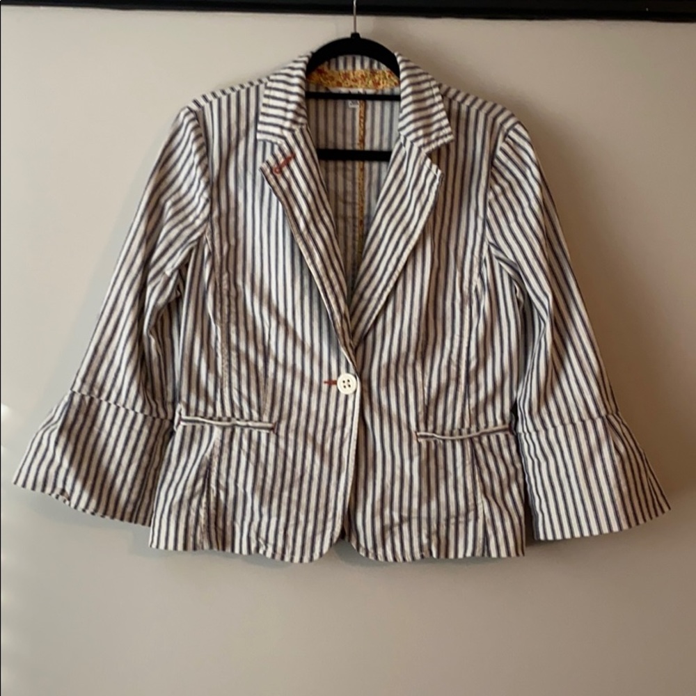 Cabi #793 Nautical Ticking Blazer